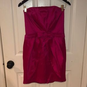 fuchsia strapless dress